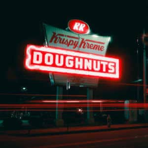 Lowest Sugar Donuts at Krispy Kreme - Doughnut sign