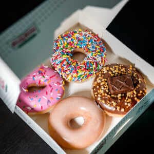 Lowest Sugar Donuts at Krispy Kreme - box