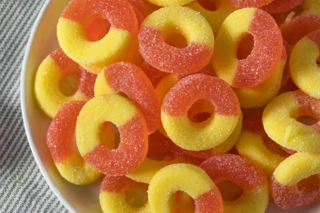 How much sugar is in Peach Rings Candy